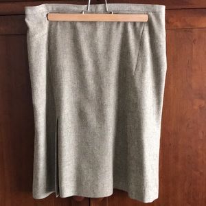 Brown tweed pleated skirt by Anne Klein